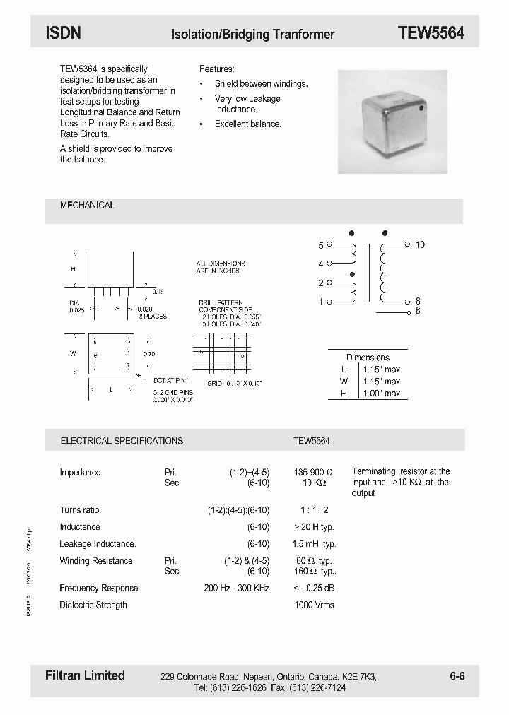 TEW5564_1324238.PDF Datasheet