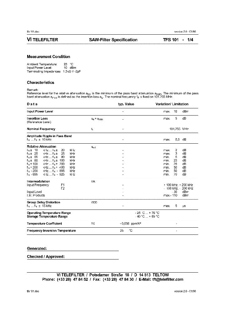 TFS101_1324372.PDF Datasheet
