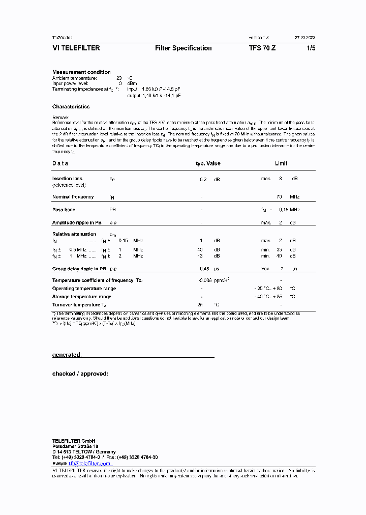 TFS70Z_1324702.PDF Datasheet