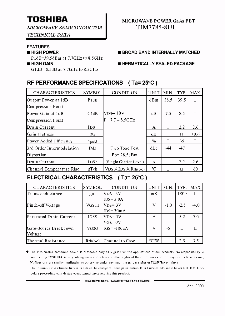 TIM7785-8UL_1325186.PDF Datasheet
