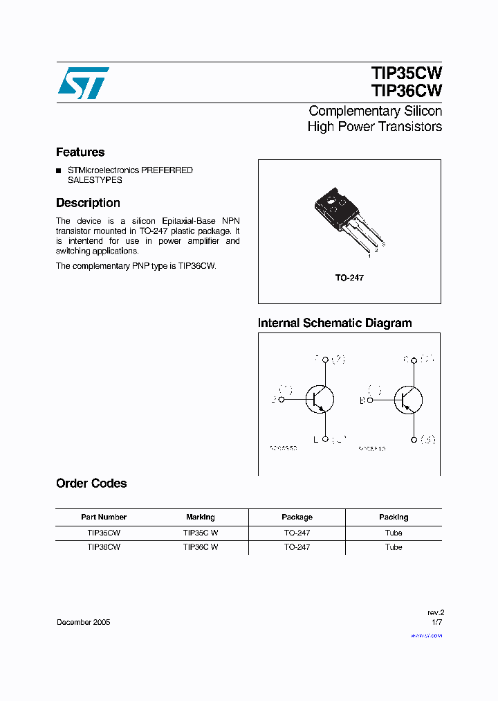 TIP36CW_1325343.PDF Datasheet