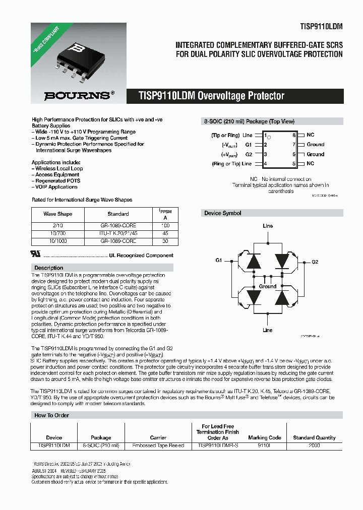 TISP9110LDM_1102809.PDF Datasheet