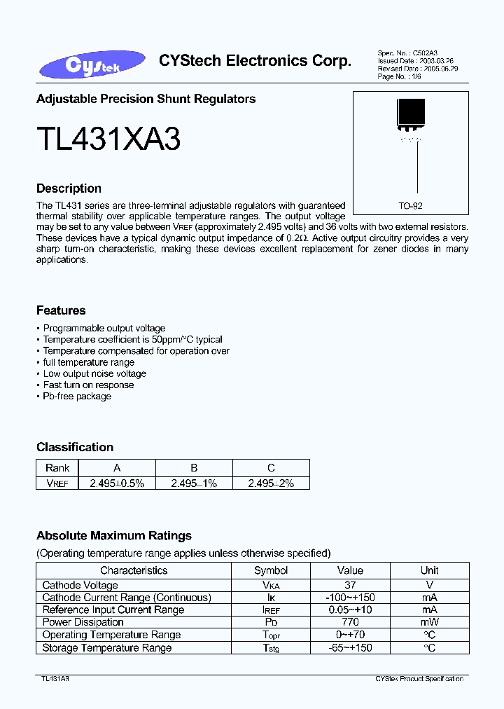 TL431XA3_1325800.PDF Datasheet