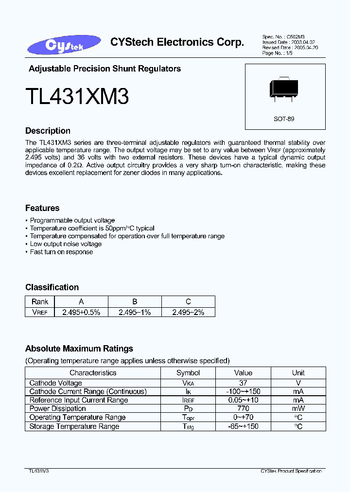 TL431XM3_1325801.PDF Datasheet