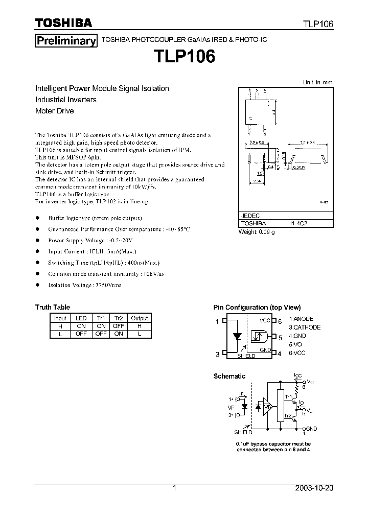 TLP106_1326333.PDF Datasheet