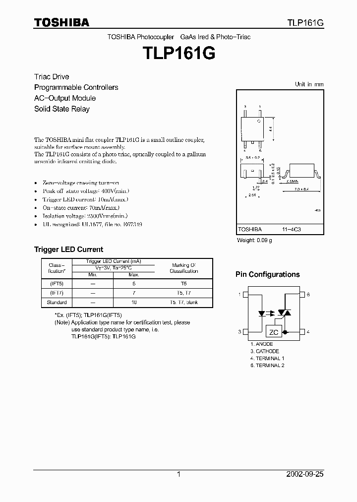 TLP161G_936746.PDF Datasheet