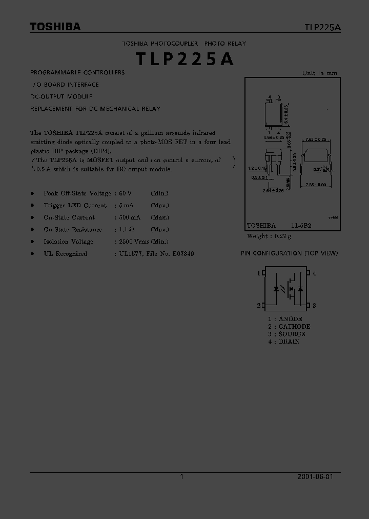 TLP225A_1061625.PDF Datasheet