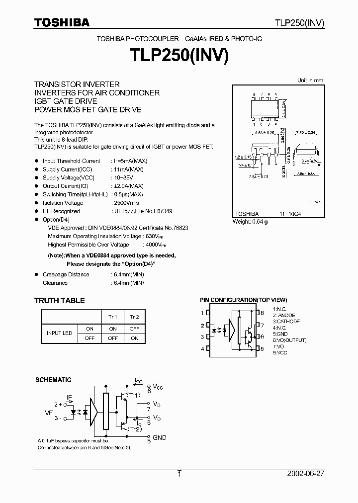 TLP250_1326366.PDF Datasheet