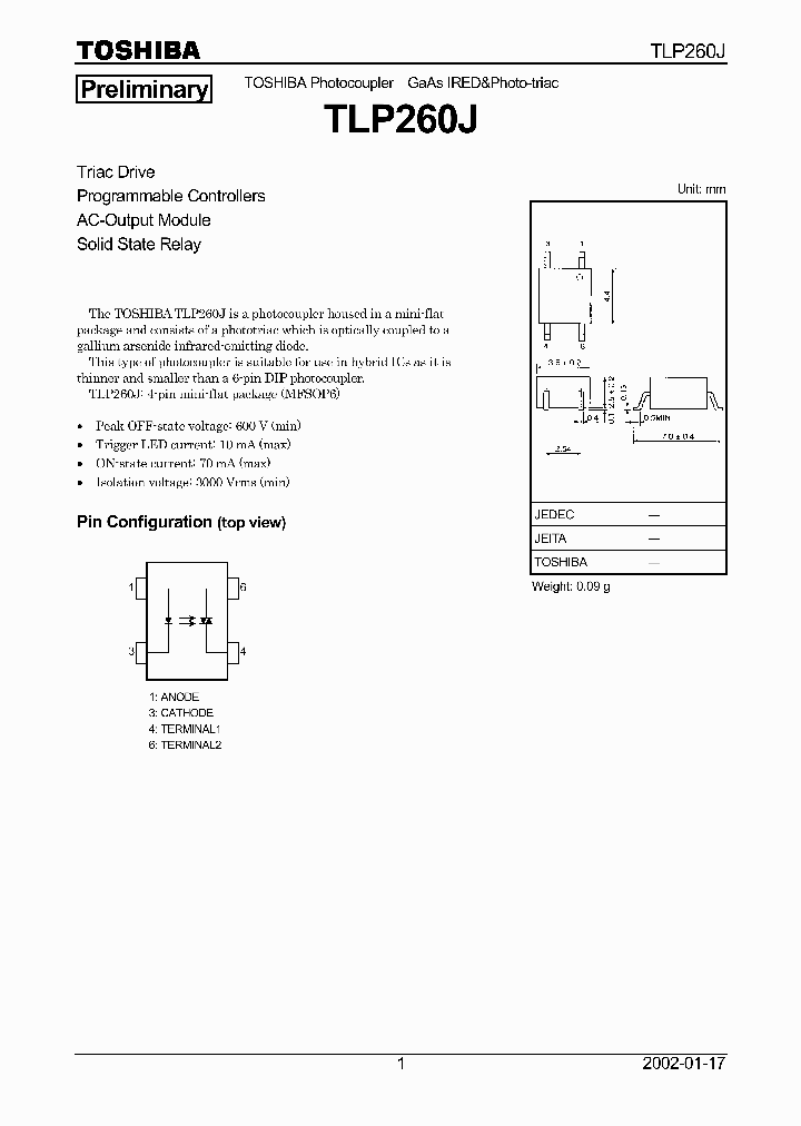 TLP260J_1326371.PDF Datasheet