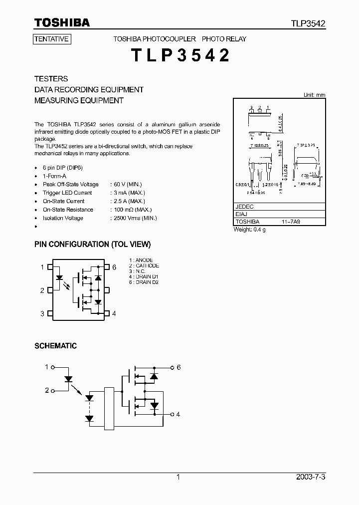 TLP3542_1165320.PDF Datasheet