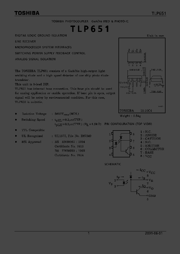 TLP651_909870.PDF Datasheet