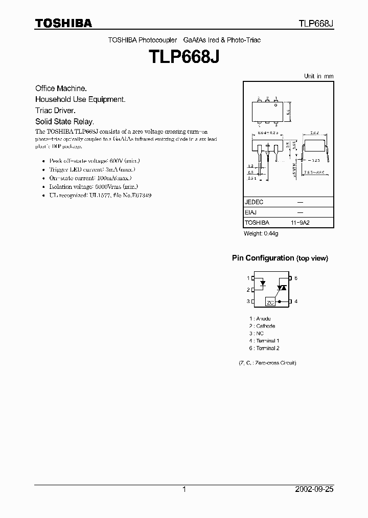 TLP668J_1326435.PDF Datasheet