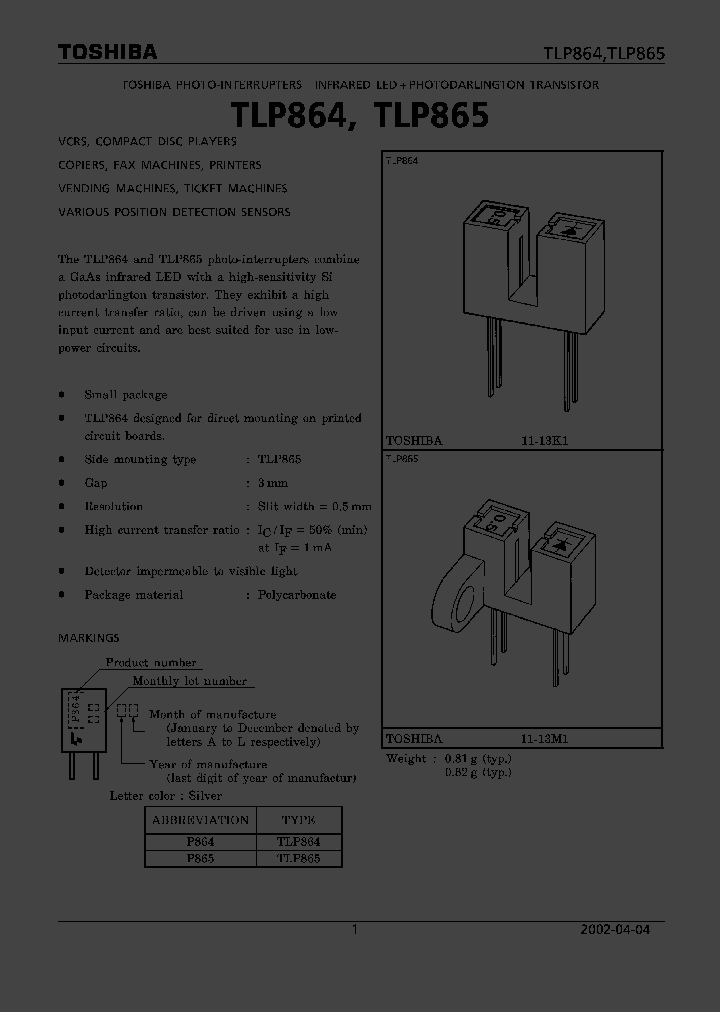 TLP865_1326461.PDF Datasheet