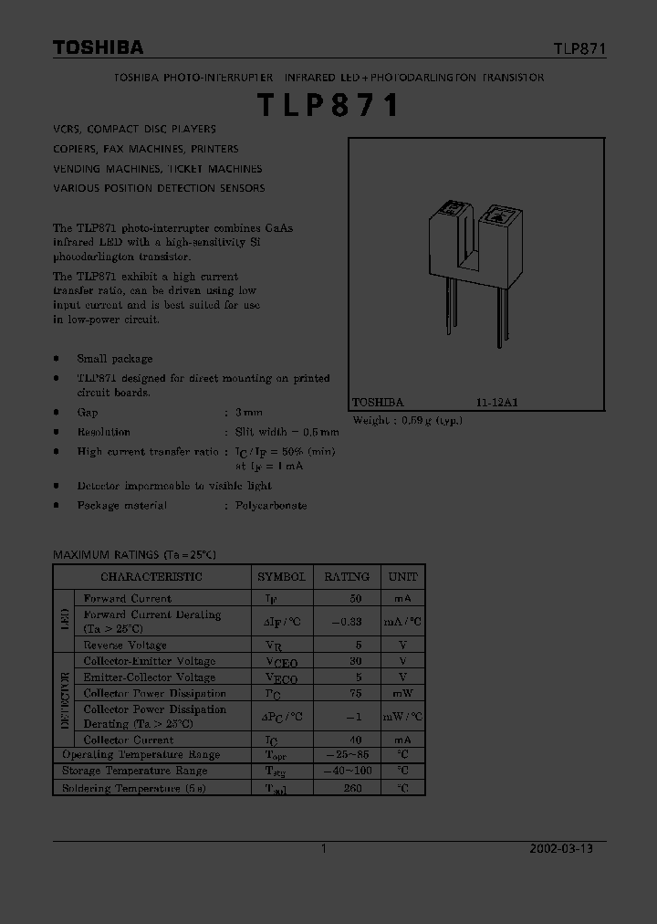 TLP871_1326463.PDF Datasheet