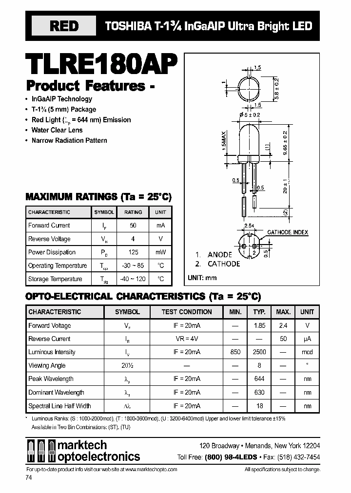 TLRE180AP_1326494.PDF Datasheet