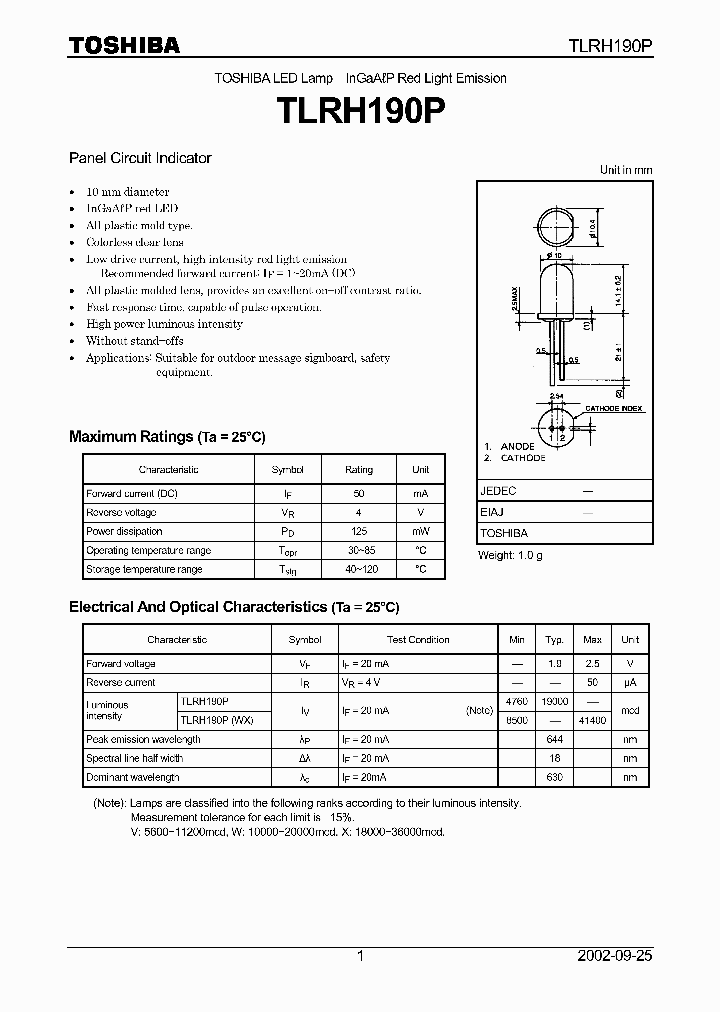TLRH190P_1326501.PDF Datasheet