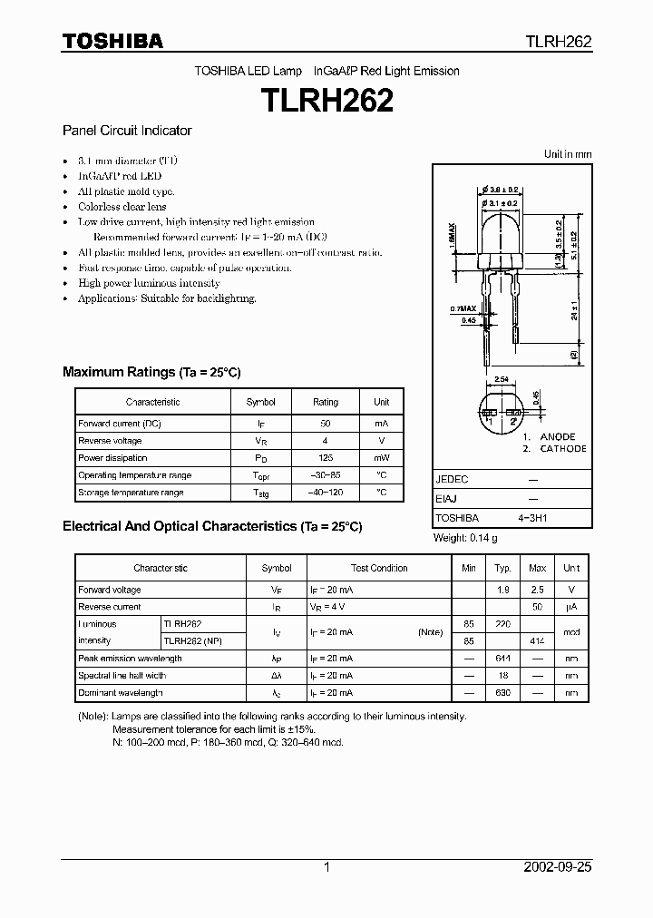 TLRH262_1326503.PDF Datasheet