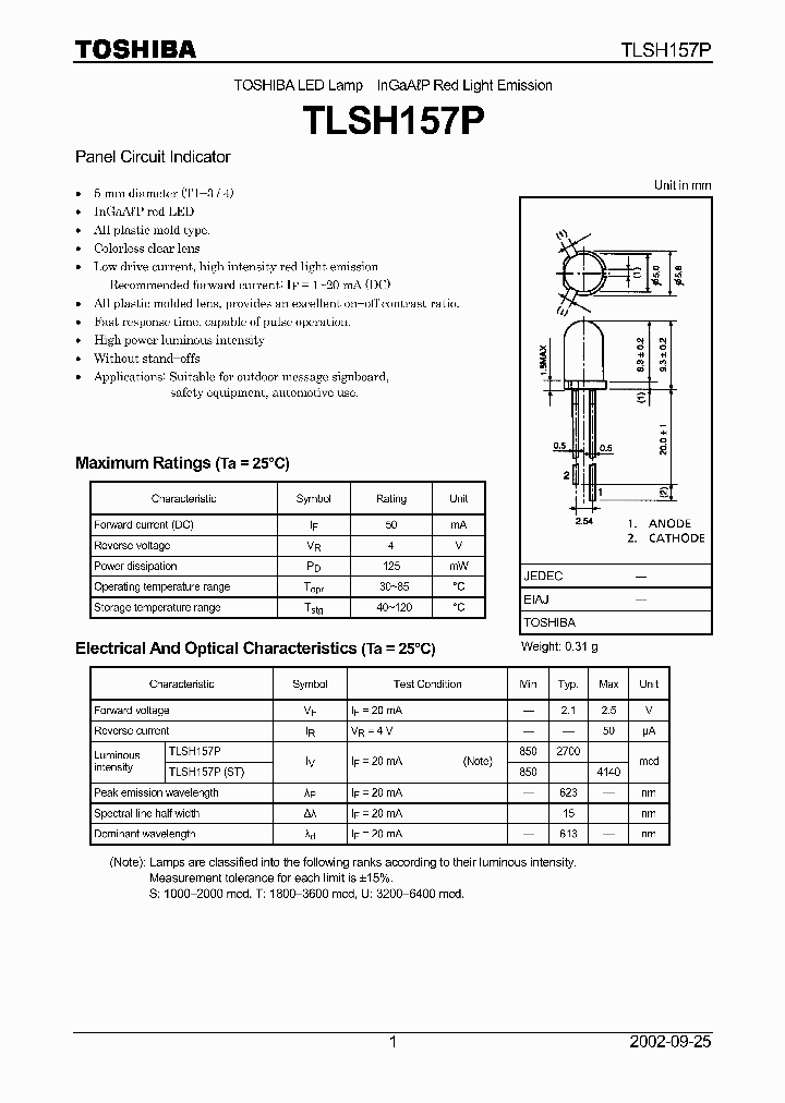 TLSH157P_1326530.PDF Datasheet