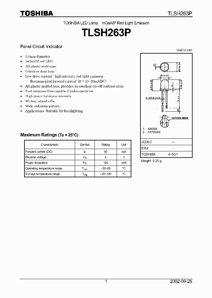 TLSH263P_1326535.PDF Datasheet