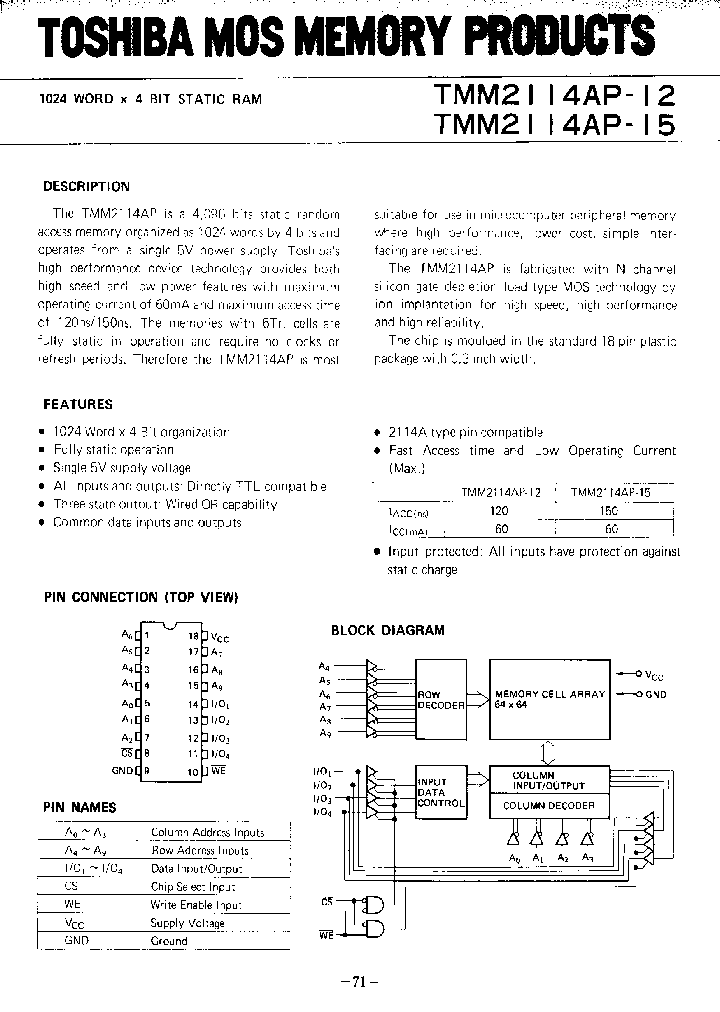 TMM2114AP_1137696.PDF Datasheet
