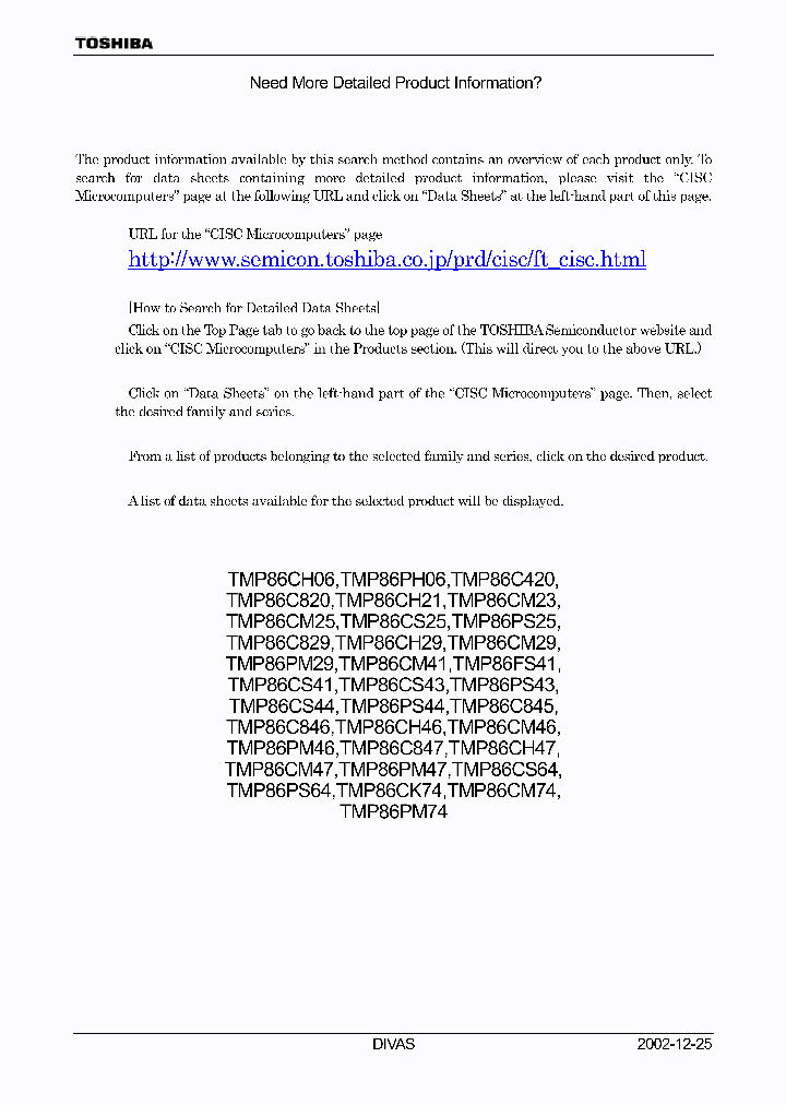 TMP886CH06_1064676.PDF Datasheet