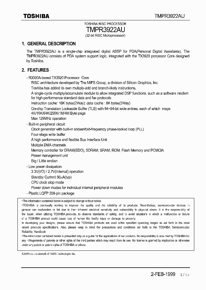TMPR3922AU_1029260.PDF Datasheet