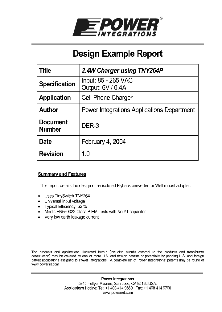 TNY264P_1327612.PDF Datasheet