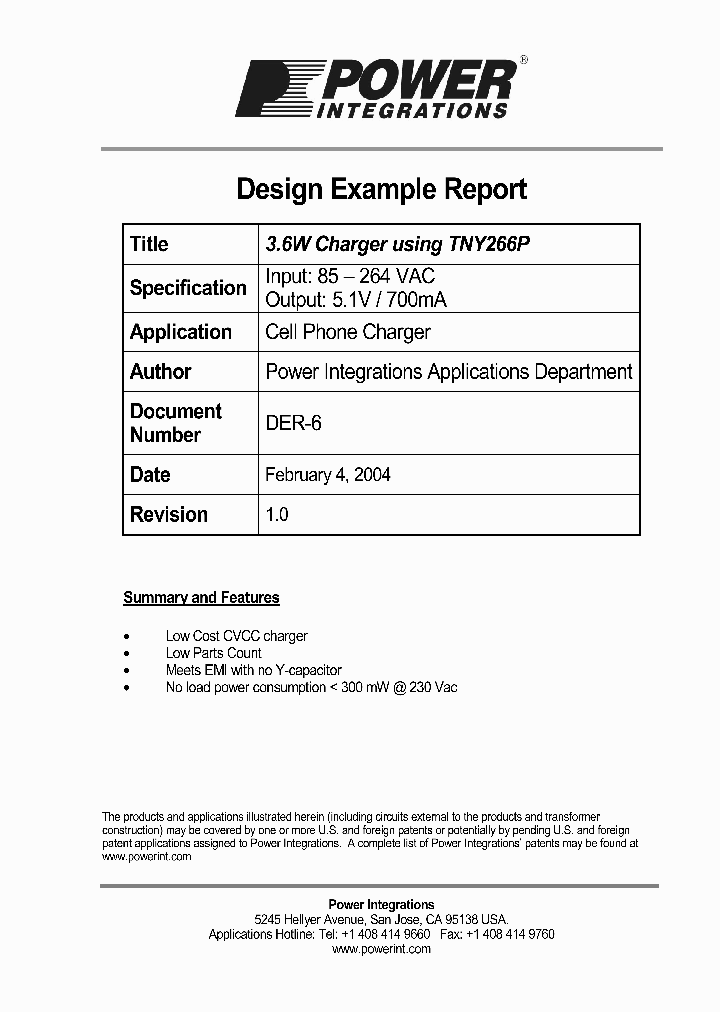 TNY266P_1327615.PDF Datasheet