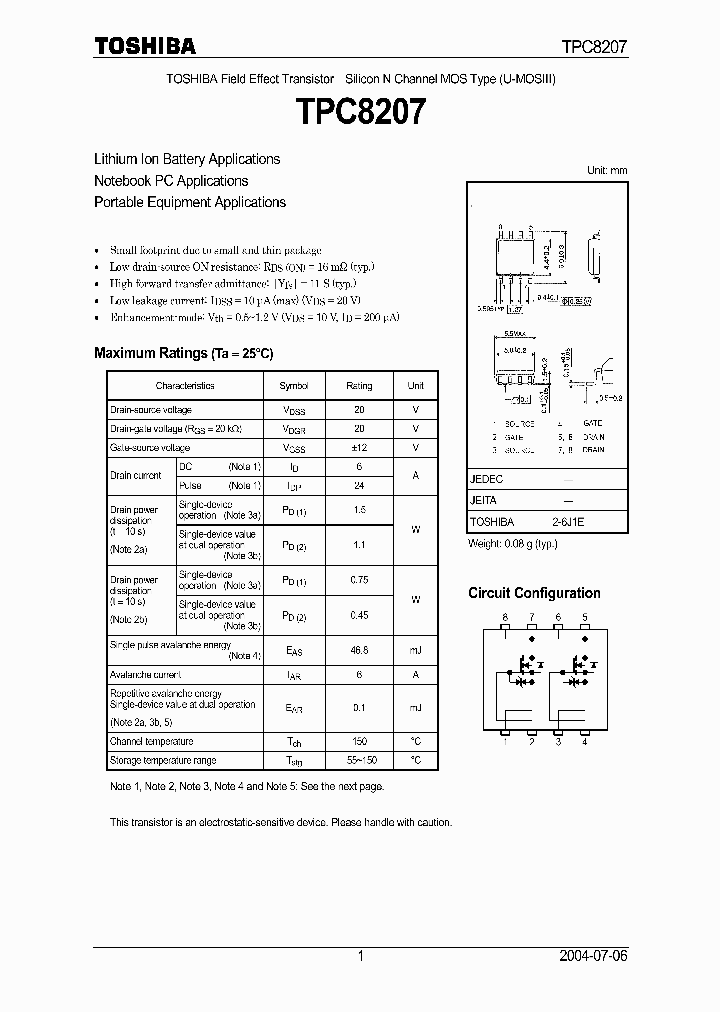 TPC8207_1327998.PDF Datasheet