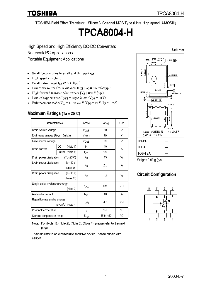 TPCA8004-H_1328009.PDF Datasheet