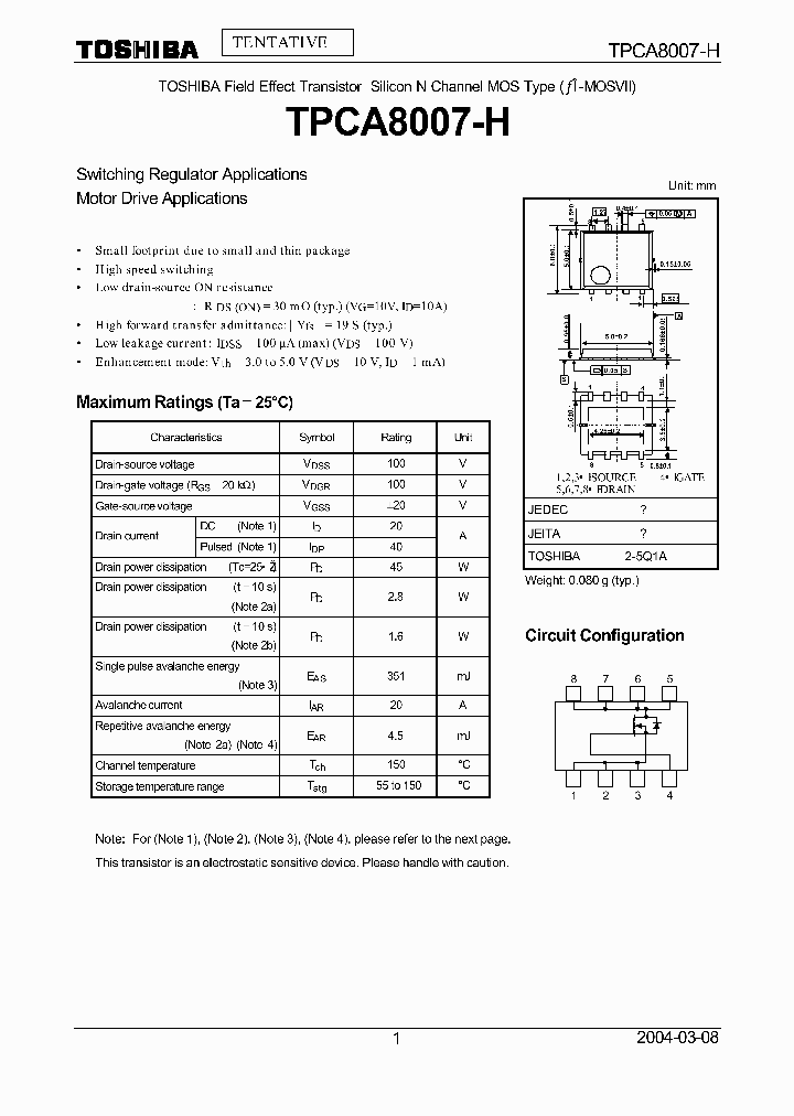 TPCA8007-H_1328011.PDF Datasheet