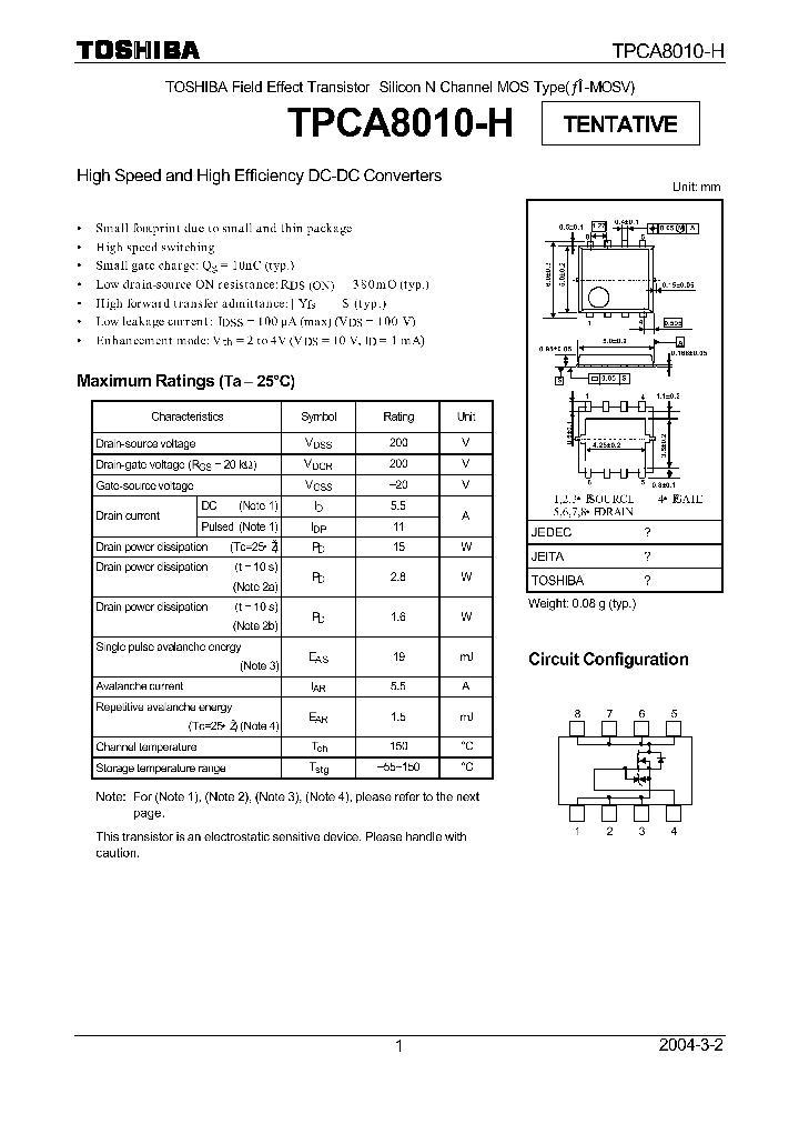 TPCA8010-H_1328012.PDF Datasheet