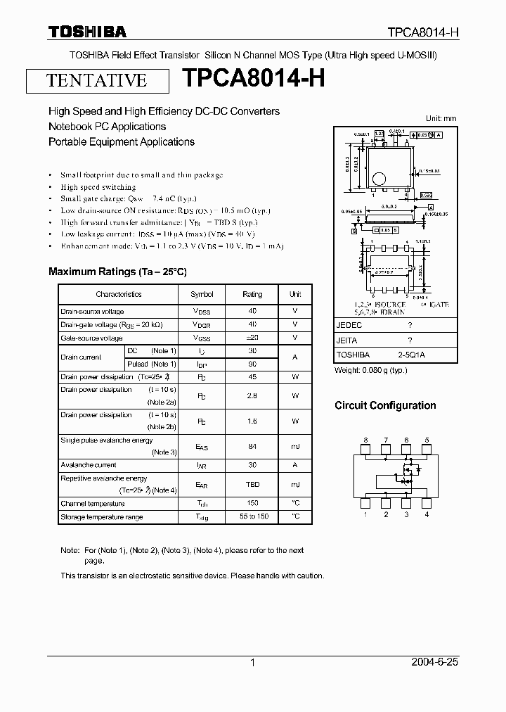 TPCA8014-H_1328013.PDF Datasheet