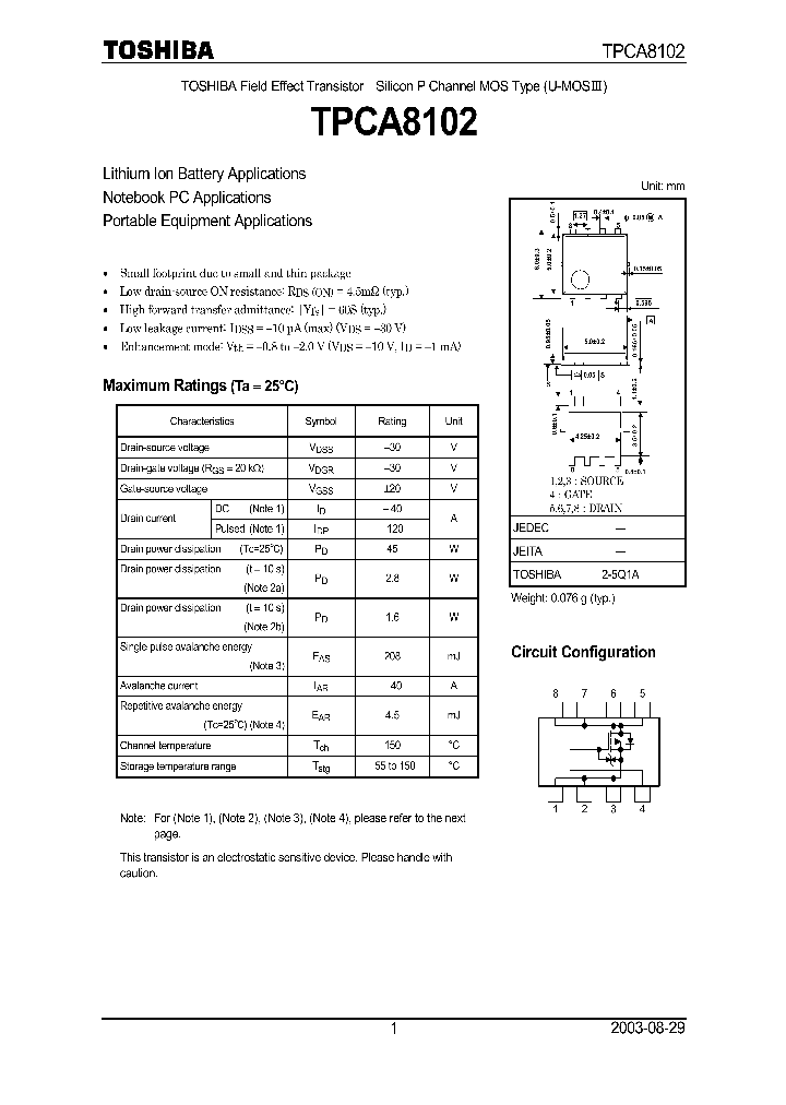 TPCA8102_1328015.PDF Datasheet