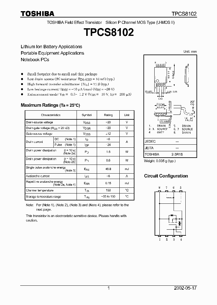 TPCS8102_1328027.PDF Datasheet