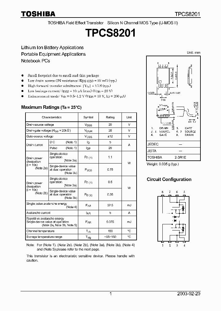 TPCS8201_1328030.PDF Datasheet