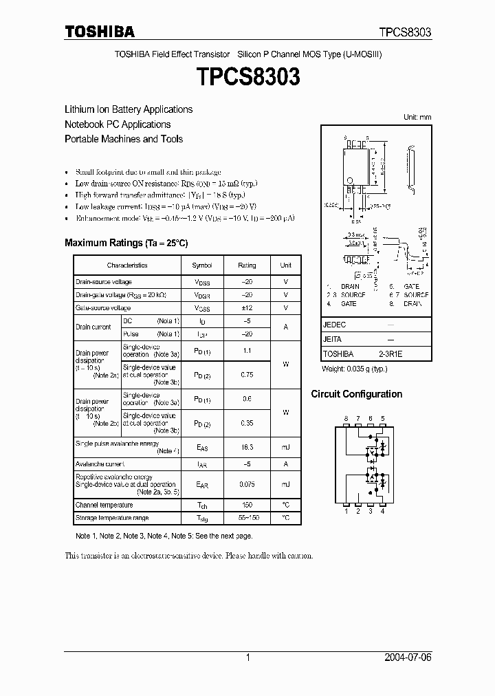 TPCS8303_1328039.PDF Datasheet
