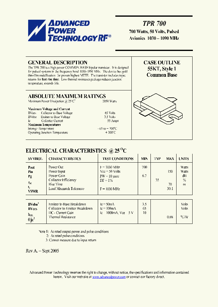 TPR700_1328148.PDF Datasheet