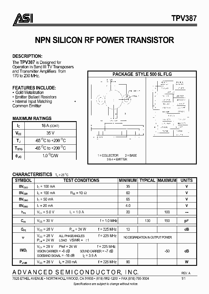 TPV387_1328628.PDF Datasheet