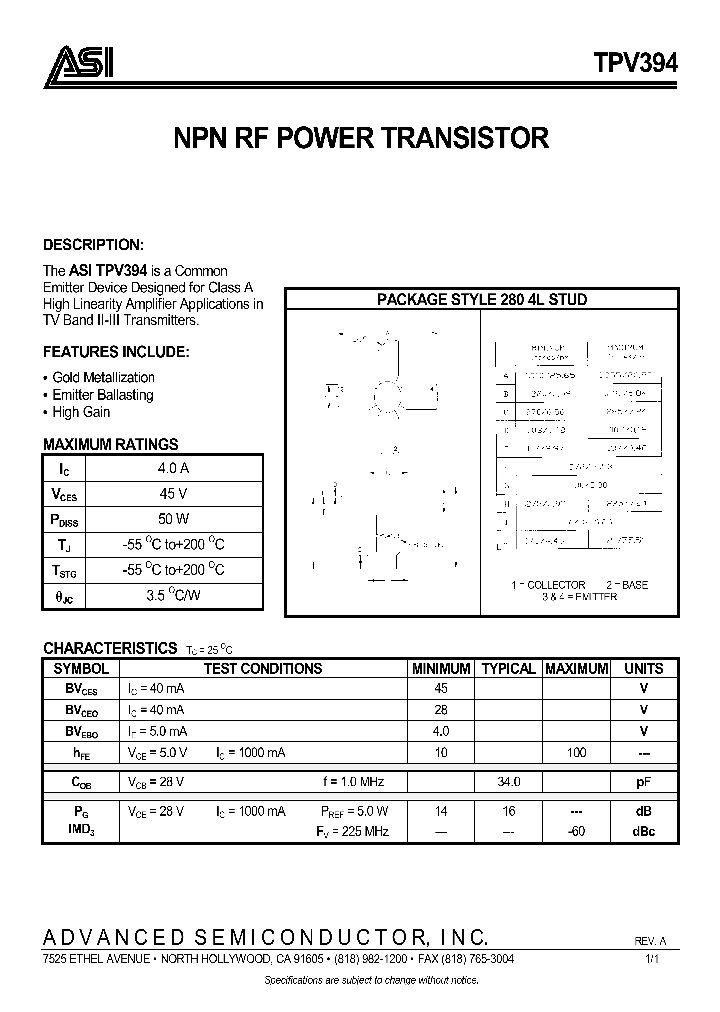 TPV394_1328629.PDF Datasheet