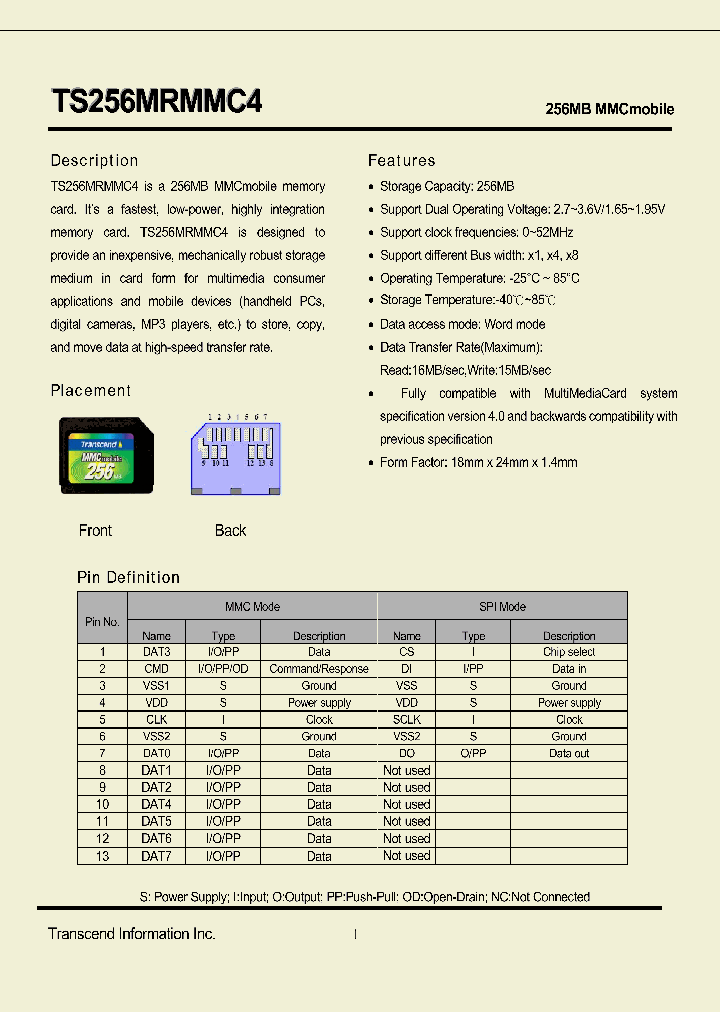 TS256MRMMC4_1328899.PDF Datasheet