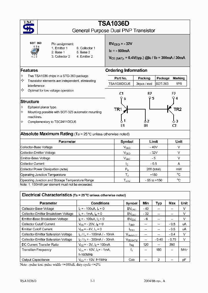 TSA1036DCU6_1329200.PDF Datasheet