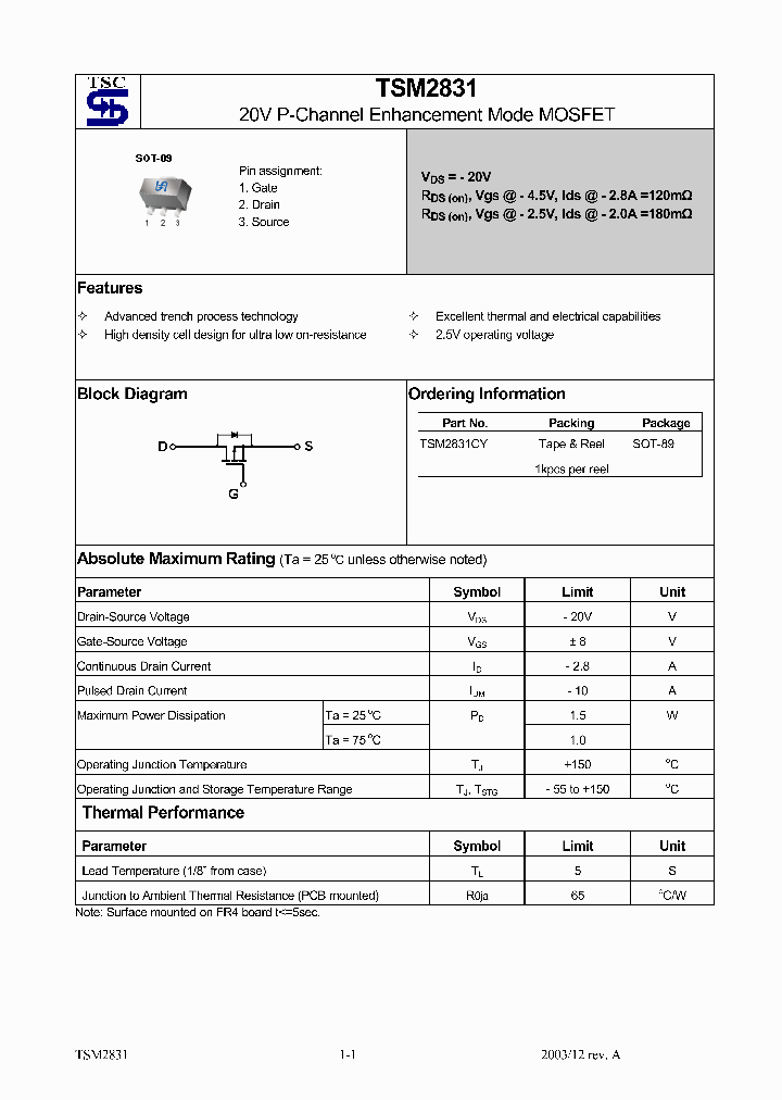 TSM2831_1329512.PDF Datasheet