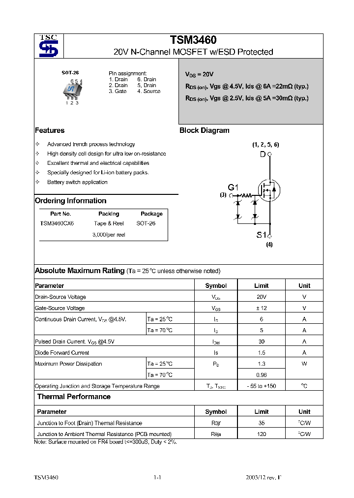 TSM3460CX6_1329522.PDF Datasheet