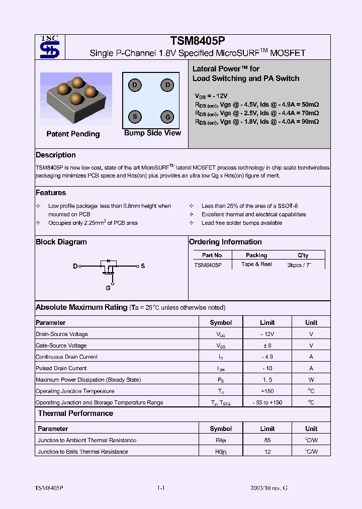 TSM8405P_1151150.PDF Datasheet
