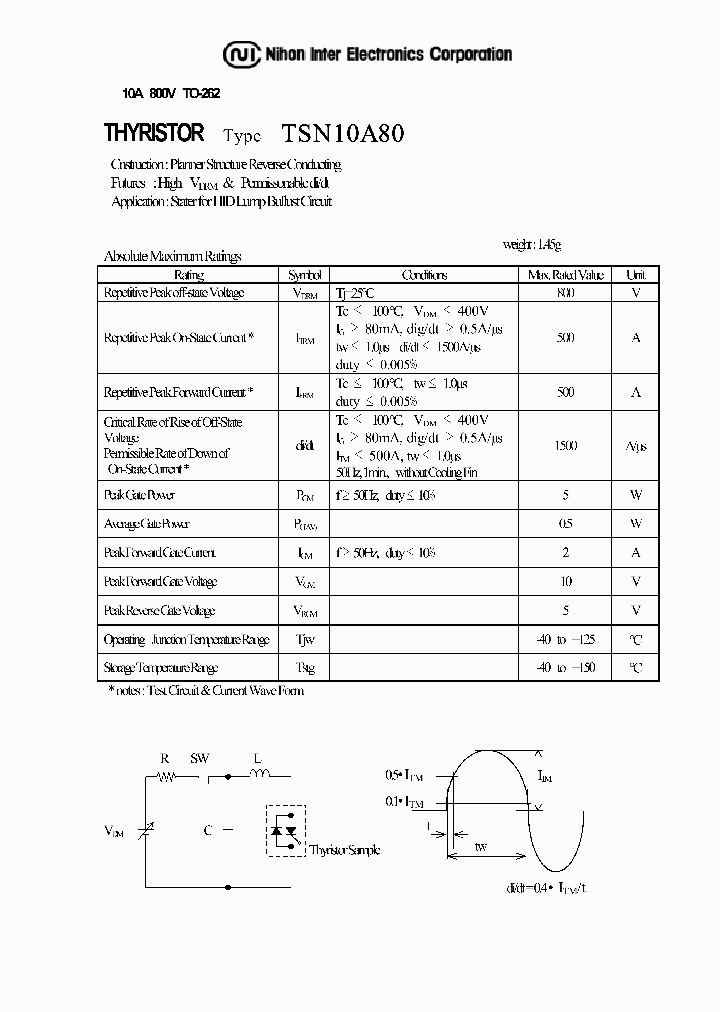 TSN10A80_1329557.PDF Datasheet