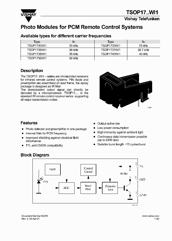 TSOP1756WI1_1329608.PDF Datasheet