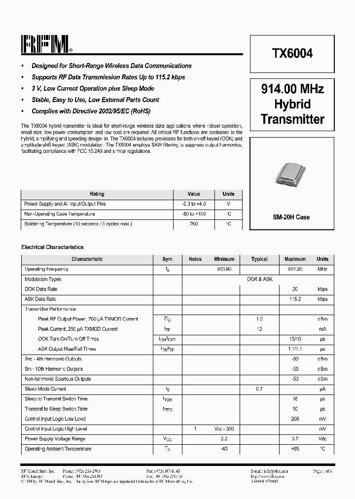 TX6004_1329923.PDF Datasheet