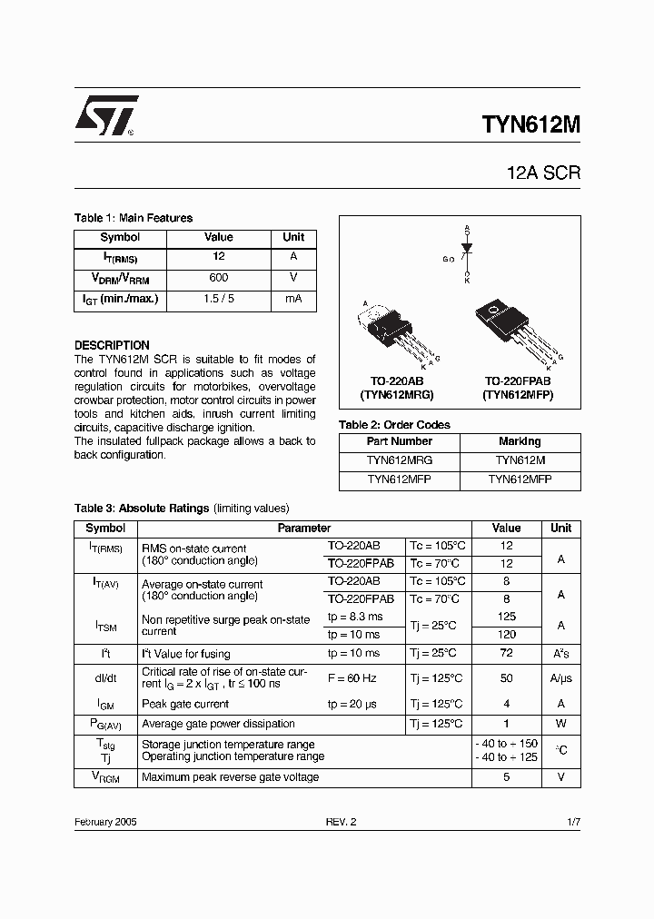 TYN612MRG_1329958.PDF Datasheet