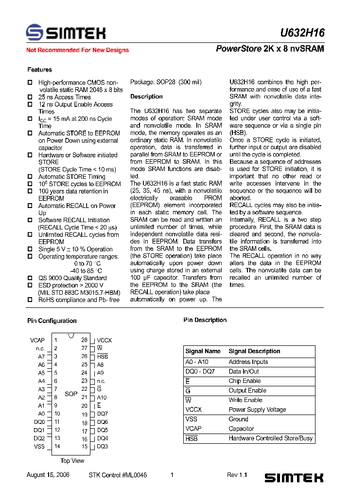 U632H16_1089164.PDF Datasheet